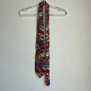 Tommy Hilfiger Tie, Nautical Captain Ship,  58” Total, Red Blue Green White Tan